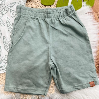 Conj. Camiseta Folhagem Gola Padre e Bermuda - Verde e Off White